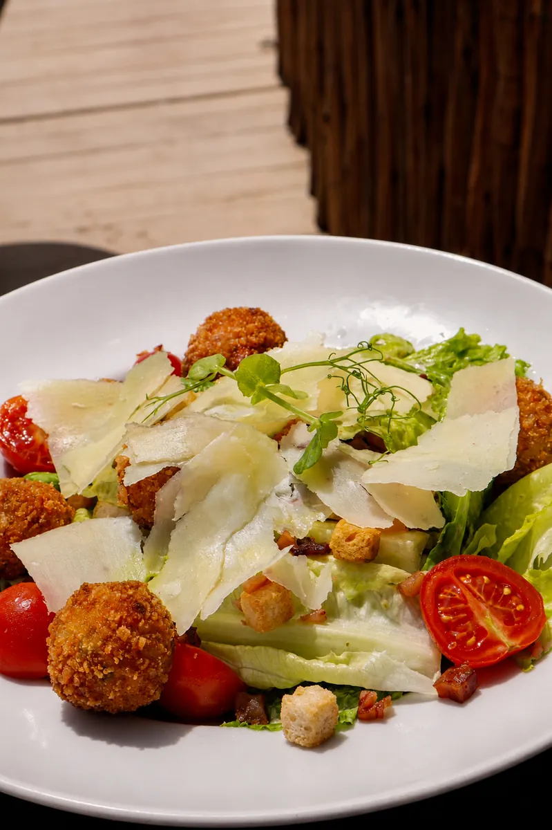 Caesar salad with Chicken Kiev